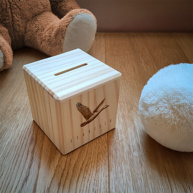 Spardose mit Vintage-Motiv - Personalisierbar